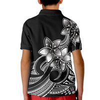 Polynesian Pride Plumeria Flowers Kid Polo Shirt Polynesian Tribal White Vibe - Wonder Print Shop