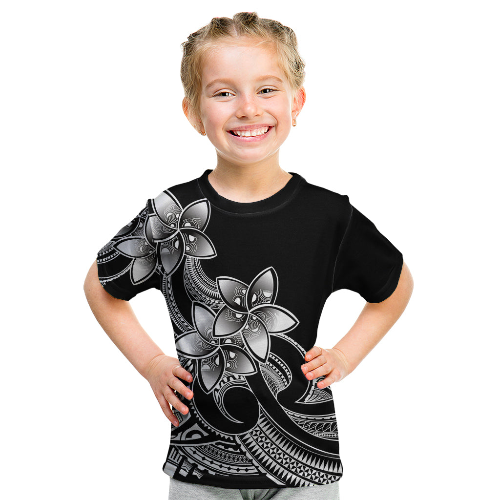 Polynesian Pride Plumeria Flowers Kid T Shirt Polynesian Tribal White Vibe - Wonder Print Shop