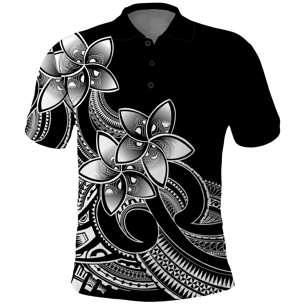 Polynesian Pride Plumeria Flowers Polo Shirt Polynesian Tribal White Vibe - Wonder Print Shop