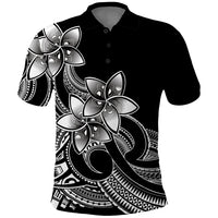 Polynesian Pride Plumeria Flowers Polo Shirt Polynesian Tribal White Vibe - Wonder Print Shop