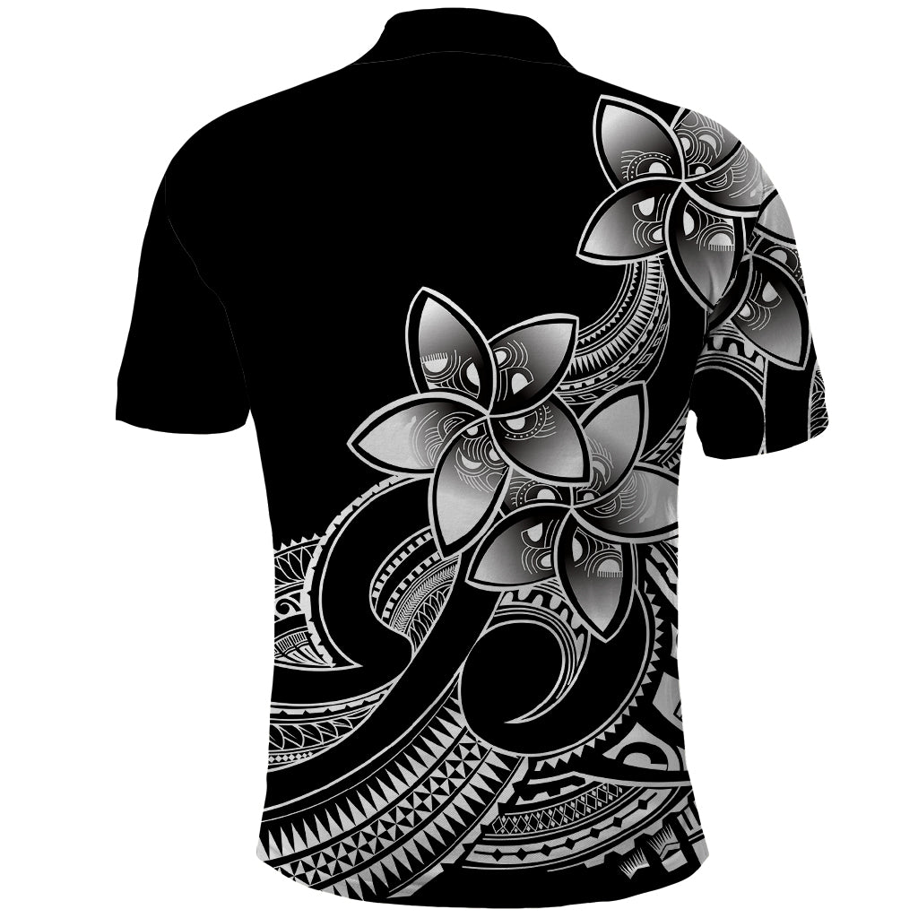 Polynesian Pride Plumeria Flowers Polo Shirt Polynesian Tribal White Vibe - Wonder Print Shop