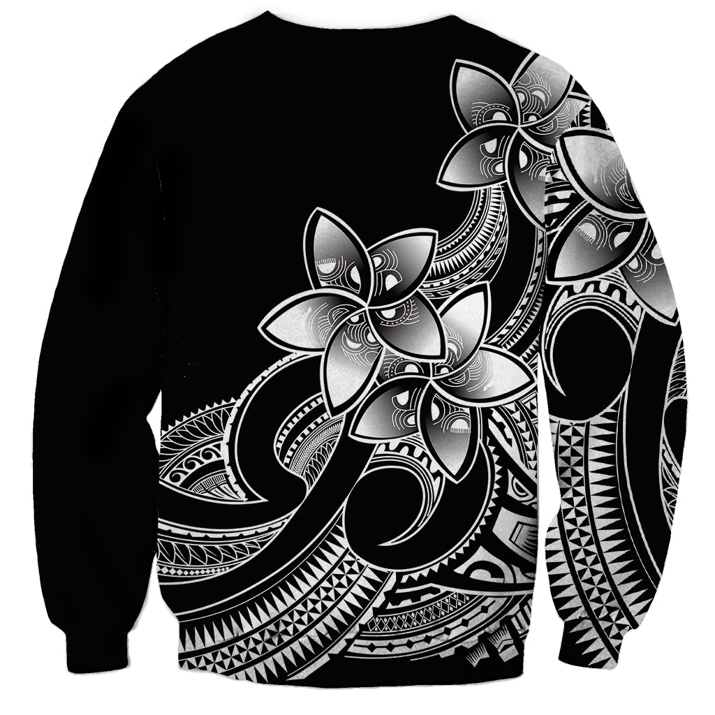 Polynesian Pride Plumeria Flowers Sweatshirt Polynesian Tribal White Vibe - Wonder Print Shop