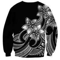 Polynesian Pride Plumeria Flowers Sweatshirt Polynesian Tribal White Vibe - Wonder Print Shop