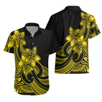 Polynesian Pride Plumeria Flowers Hawaiian Shirt Polynesian Tribal Yellow Vibe - Wonder Print Shop