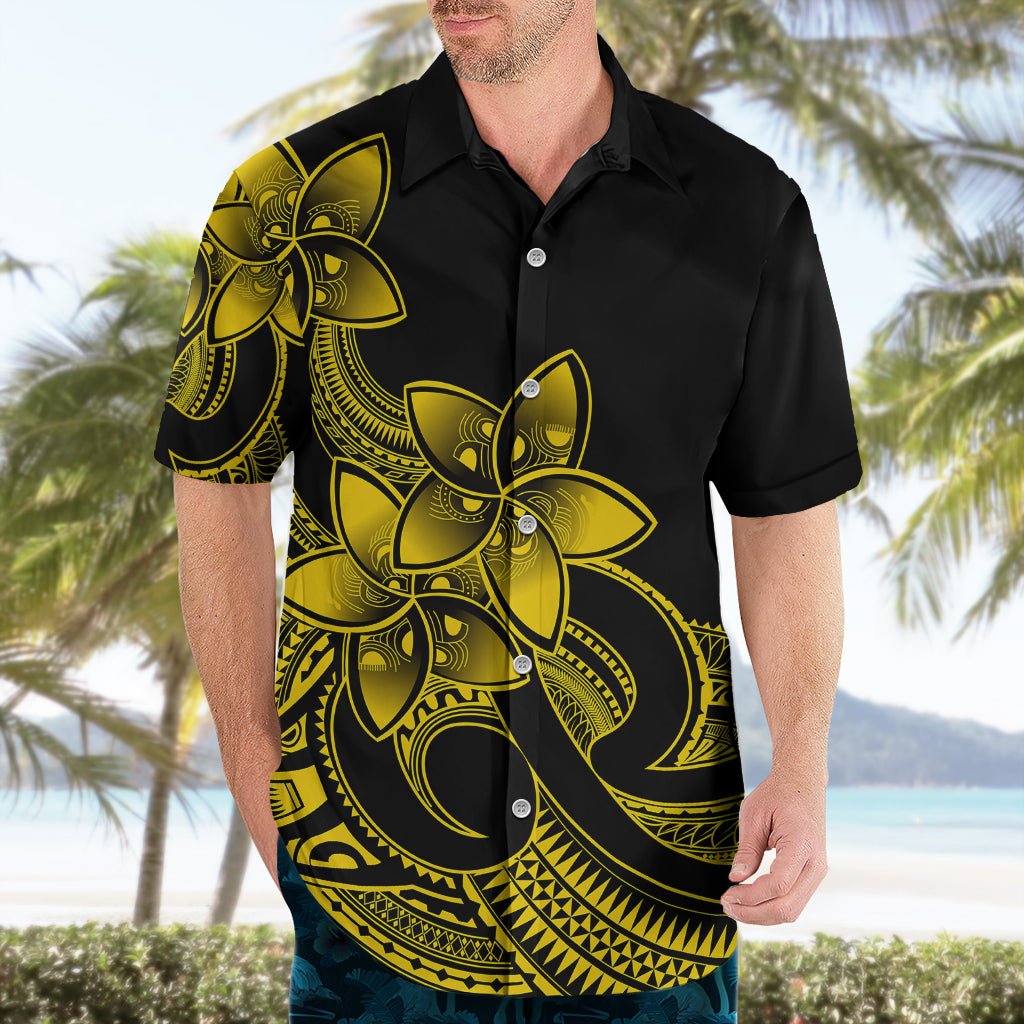 Polynesian Pride Plumeria Flowers Hawaiian Shirt Polynesian Tribal Yellow Vibe - Wonder Print Shop