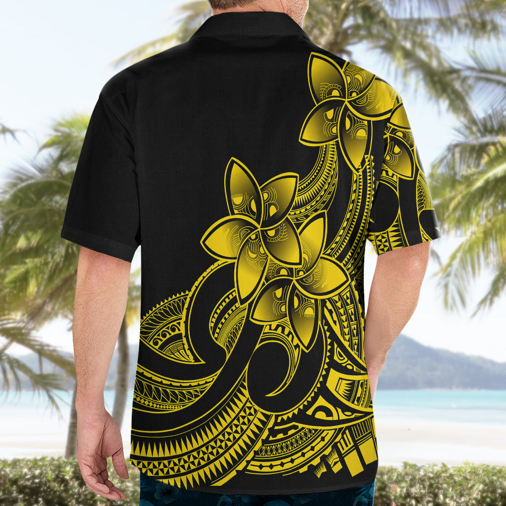 Polynesian Pride Plumeria Flowers Hawaiian Shirt Polynesian Tribal Yellow Vibe - Wonder Print Shop
