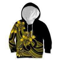 Polynesian Pride Plumeria Flowers Kid Hoodie Polynesian Tribal Yellow Vibe - Wonder Print Shop