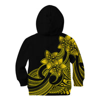 Polynesian Pride Plumeria Flowers Kid Hoodie Polynesian Tribal Yellow Vibe - Wonder Print Shop