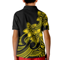 Polynesian Pride Plumeria Flowers Kid Polo Shirt Polynesian Tribal Yellow Vibe - Wonder Print Shop