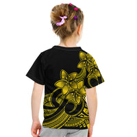 Polynesian Pride Plumeria Flowers Kid T Shirt Polynesian Tribal Yellow Vibe - Wonder Print Shop