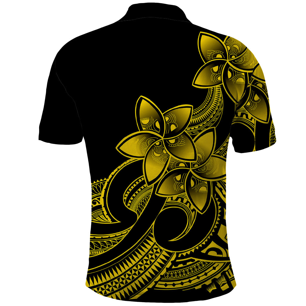 Polynesian Pride Plumeria Flowers Polo Shirt Polynesian Tribal Yellow Vibe - Wonder Print Shop