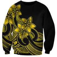 Polynesian Pride Plumeria Flowers Sweatshirt Polynesian Tribal Yellow Vibe - Wonder Print Shop