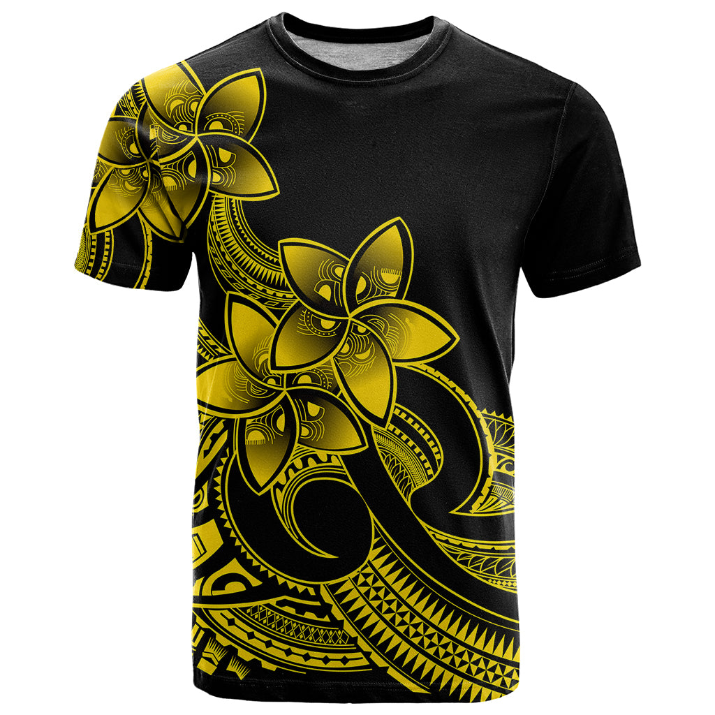 Polynesian Pride Plumeria Flowers T Shirt Polynesian Tribal Yellow Vibe - Wonder Print Shop