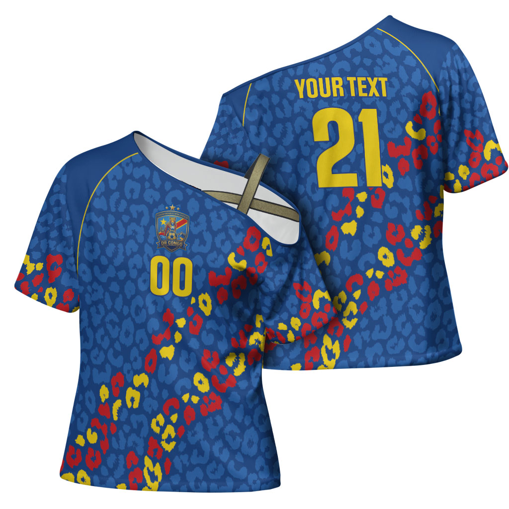 DR Congo Kopo ya Mokili Custom Cross Shoulder Shirt Kuba Kingdom Pattern Edition