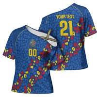 DR Congo Kopo ya Mokili Custom Cross Shoulder Shirt Kuba Kingdom Pattern Edition