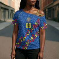DR Congo Kopo ya Mokili Custom Cross Shoulder Shirt Kuba Kingdom Pattern Edition