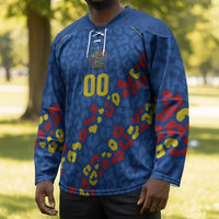 DR Congo Kopo ya Mokili Custom Hockey Jersey Kuba Kingdom Pattern Edition