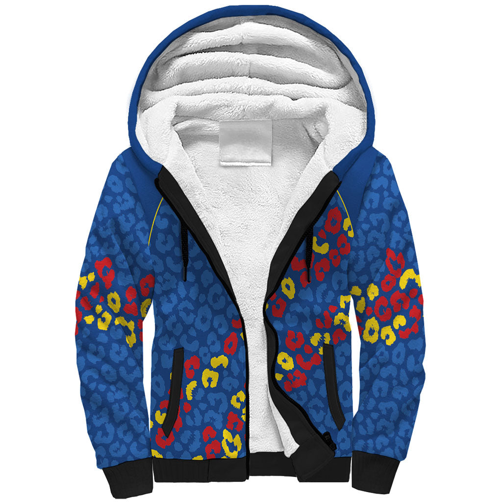 DR Congo Kopo ya Mokili Custom Sherpa Hoodie Kuba Kingdom Pattern Edition