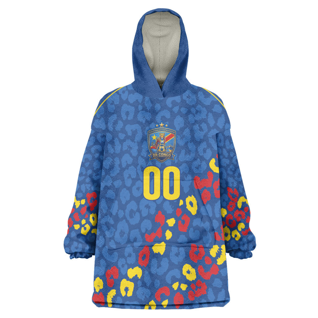 DR Congo Kopo ya Mokili Custom Wearable Blanket Hoodie Kuba Kingdom Pattern Edition