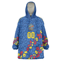 DR Congo Kopo ya Mokili Custom Wearable Blanket Hoodie Kuba Kingdom Pattern Edition