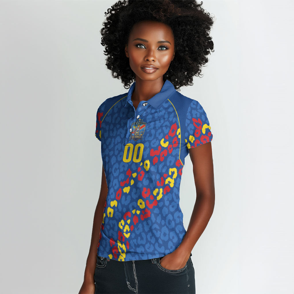 DR Congo Kopo ya Mokili Custom Women Polo Shirt Kuba Kingdom Pattern Edition