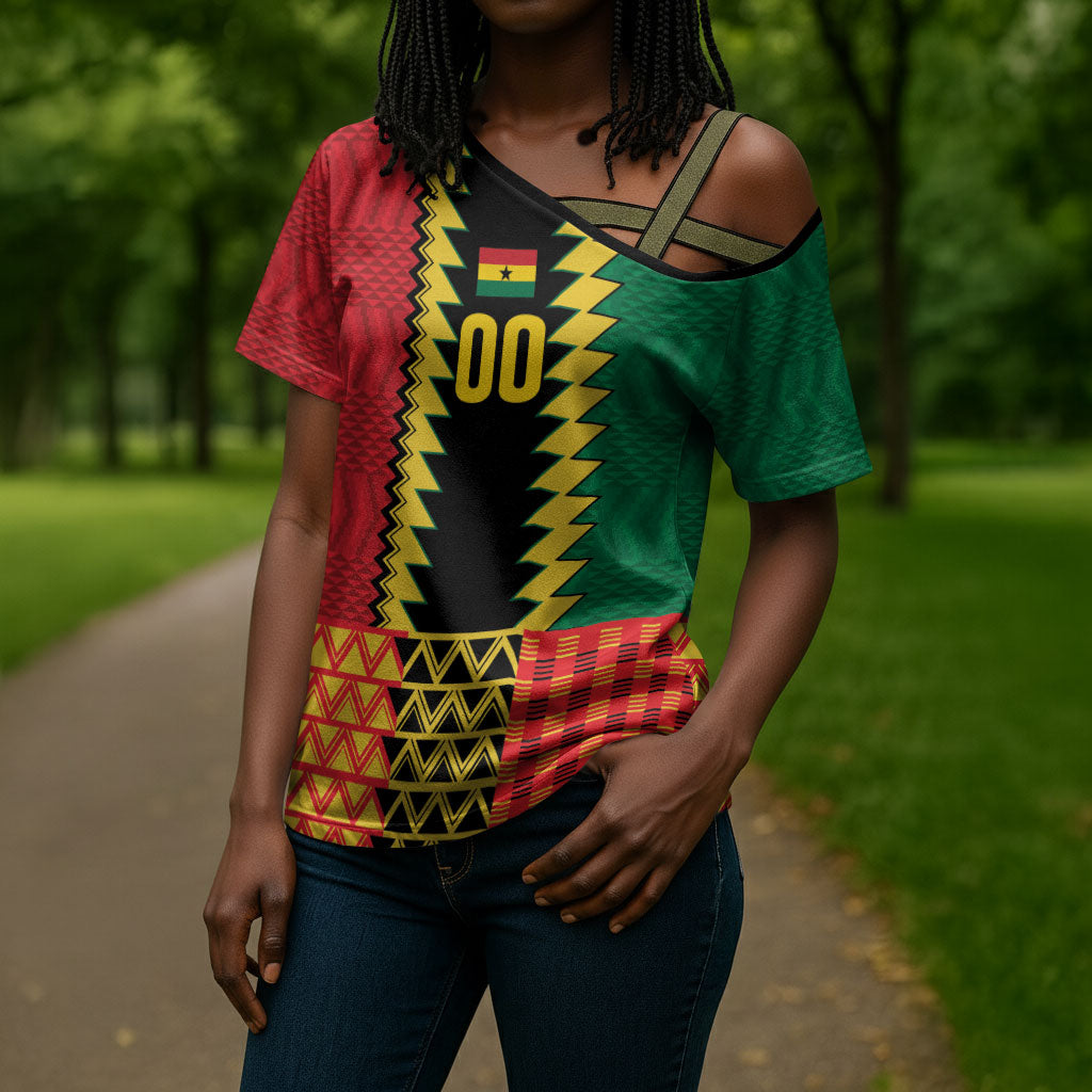 Ghana Wiase Kuruwa Custom Cross Shoulder Shirt Kente Pride Edition