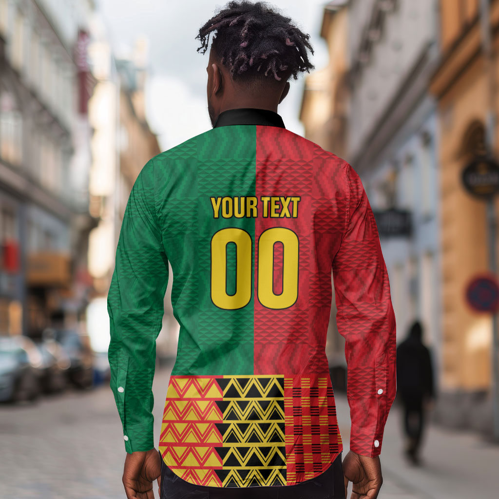 Ghana Wiase Kuruwa Custom Long Sleeve Button Shirt Kente Pride Edition