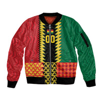 Ghana Wiase Kuruwa Custom Sleeve Zip Bomber Jacket Kente Pride Edition