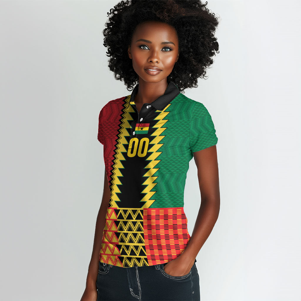 Ghana Wiase Kuruwa Custom Women Polo Shirt Kente Pride Edition