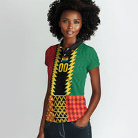 Ghana Wiase Kuruwa Custom Women Polo Shirt Kente Pride Edition