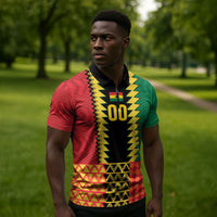 Ghana Wiase Kuruwa Custom Zipper Polo Shirt Kente Pride Edition