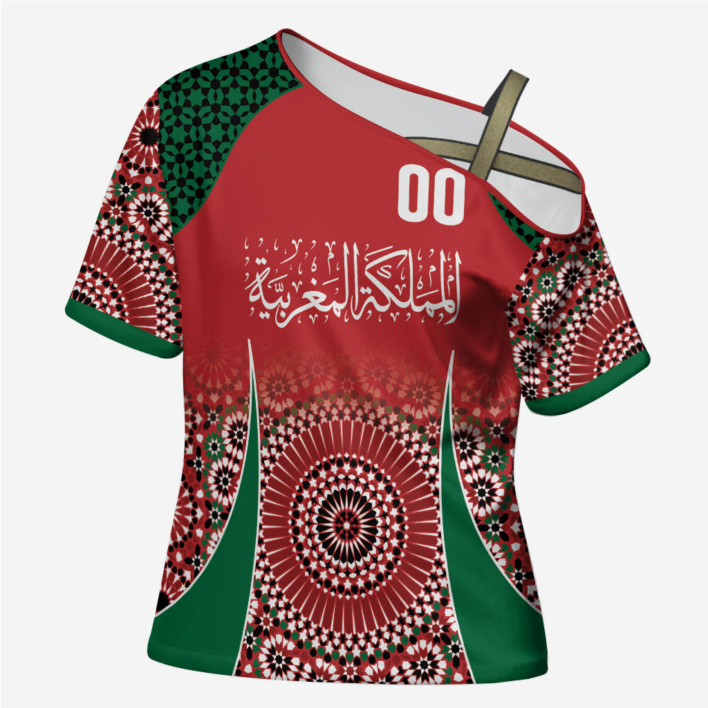 Morocco Yalla Vamos 2026 Custom Cross Shoulder Shirt Zellige Mosaic Edition