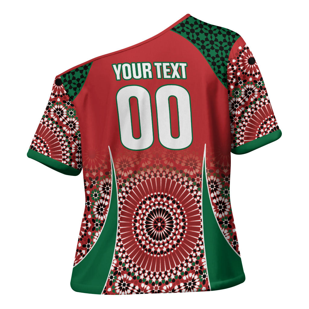 Morocco Yalla Vamos 2026 Custom Cross Shoulder Shirt Zellige Mosaic Edition