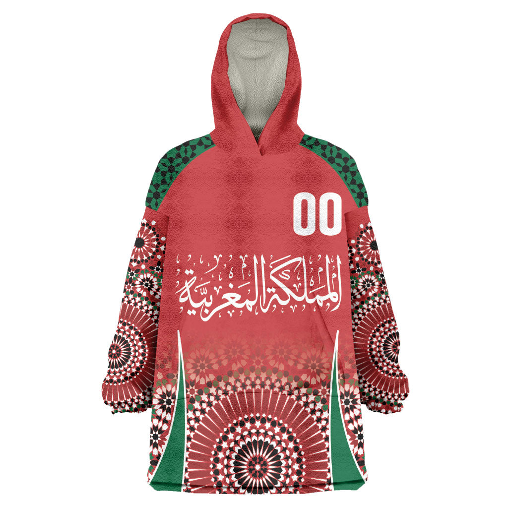 Morocco Yalla Vamos 2026 Custom Kid Wearable Blanket Hoodie Zellige Mosaic Edition