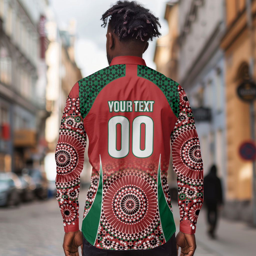 Morocco Yalla Vamos 2026 Custom Long Sleeve Button Shirt Zellige Mosaic Edition