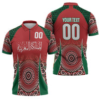 Morocco Yalla Vamos 2026 Custom Zipper Polo Shirt Zellige Mosaic Edition