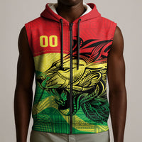 Senegal Kappu Adduna Custom Sleeveless Zip Hoodie Teranga Textile Edition