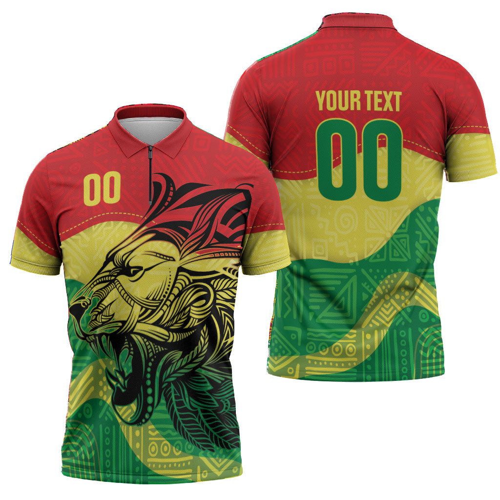 Senegal Kappu Adduna Custom Zipper Polo Shirt Teranga Textile Edition