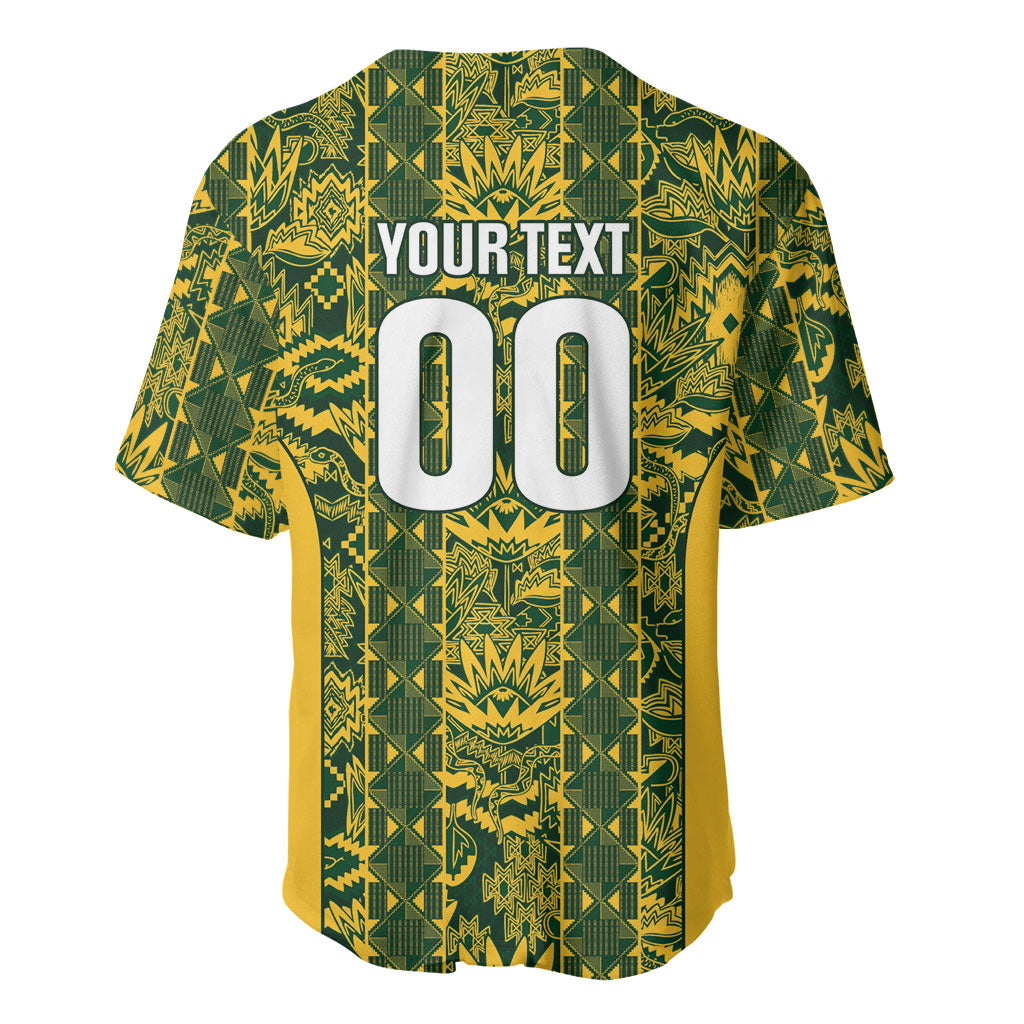South Africa Indebe Yomhlaba Custom Baseball Jersey Ndebele Art Gold Edition