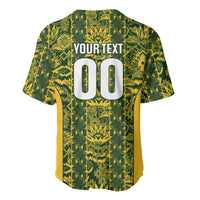 South Africa Indebe Yomhlaba Custom Baseball Jersey Ndebele Art Gold Edition