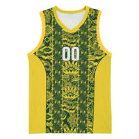 South Africa Indebe Yomhlaba Custom Basketball Jersey Ndebele Art Gold Edition