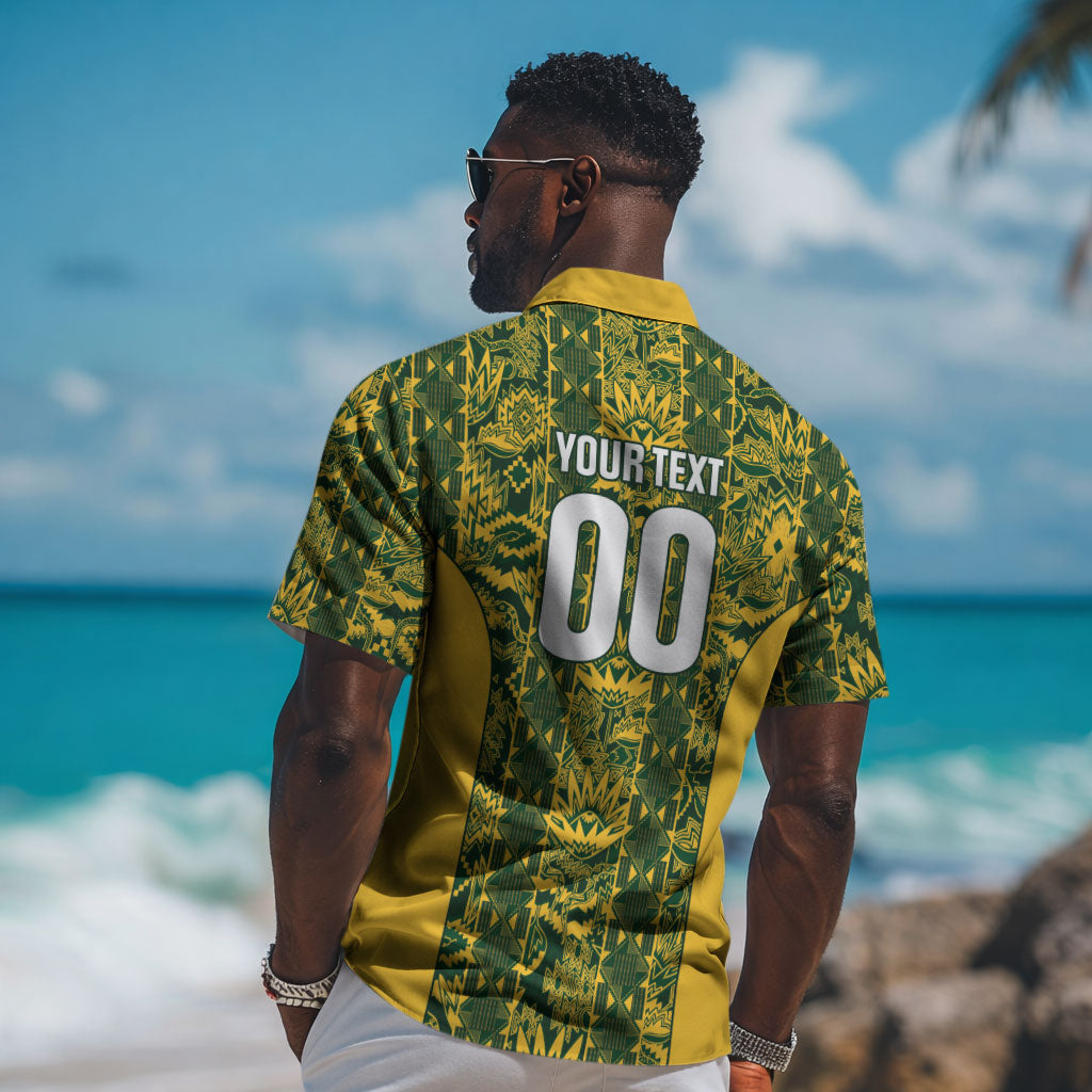 South Africa Indebe Yomhlaba Custom Hawaiian Shirt Ndebele Art Gold Edition LT9