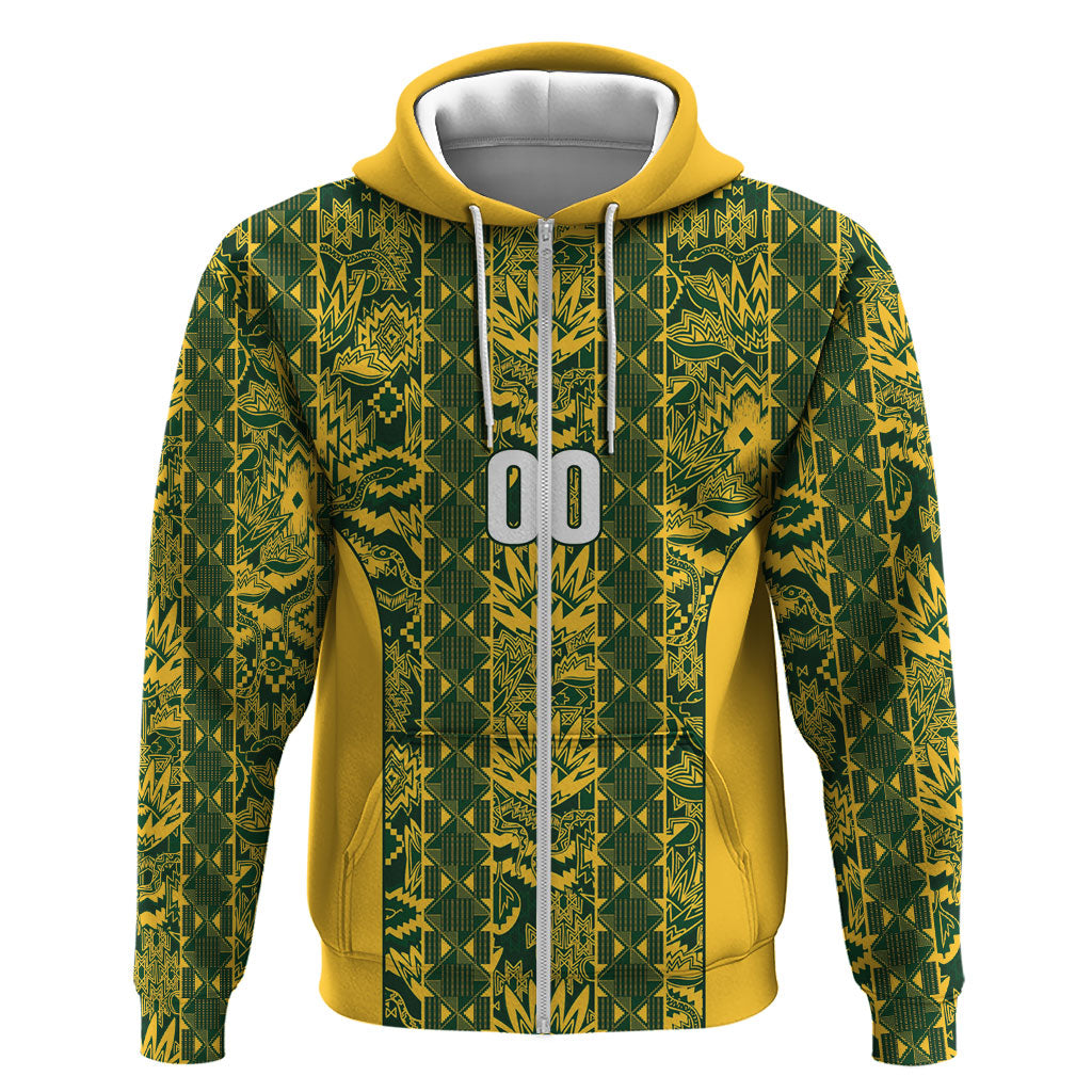 South Africa Indebe Yomhlaba Custom Hoodie Ndebele Art Gold Edition