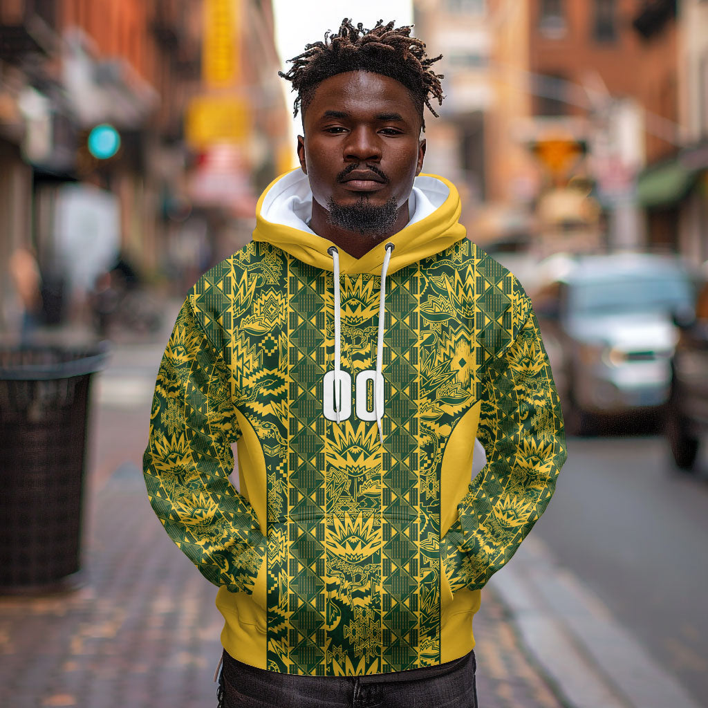 South Africa Indebe Yomhlaba Custom Hoodie Ndebele Art Gold Edition