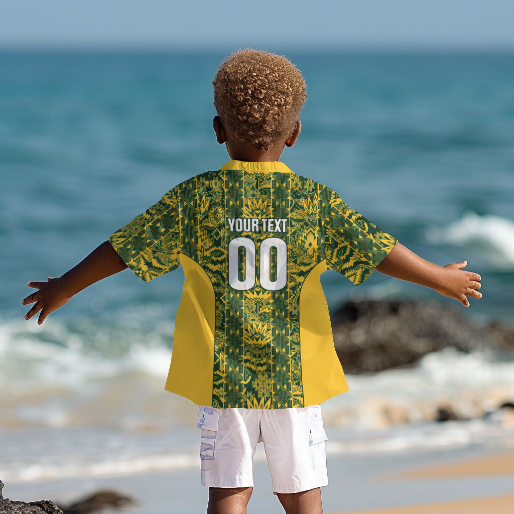 South Africa Indebe Yomhlaba Custom Kid Hawaiian Shirt Ndebele Art Gold Edition