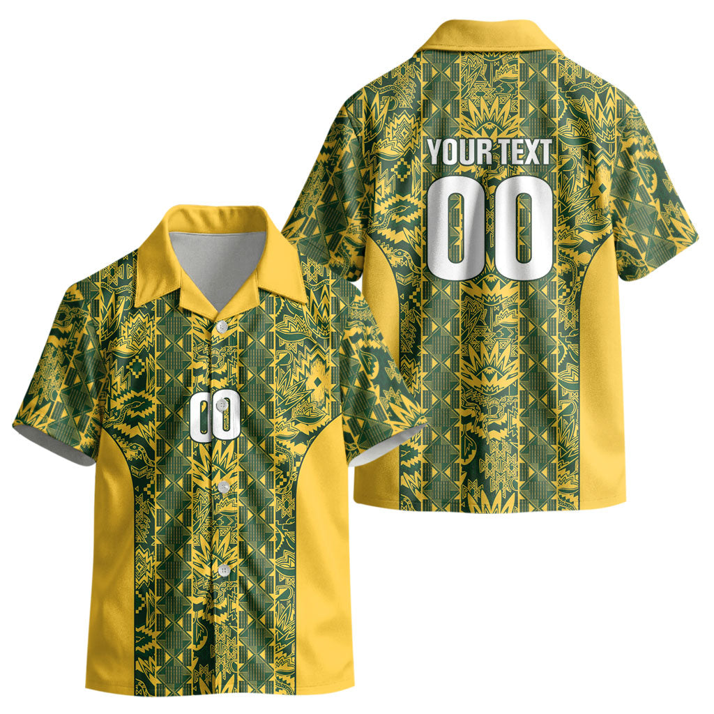 South Africa Indebe Yomhlaba Custom Kid Hawaiian Shirt Ndebele Art Gold Edition LT9
