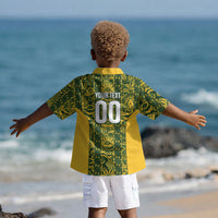 South Africa Indebe Yomhlaba Custom Kid Hawaiian Shirt Ndebele Art Gold Edition LT9