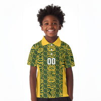 South Africa Indebe Yomhlaba Custom Kid Polo Shirt Ndebele Art Gold Edition