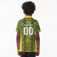 South Africa Indebe Yomhlaba Custom Kid Polo Shirt Ndebele Art Gold Edition