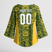 South Africa Indebe Yomhlaba Custom Kimono Sleeve Blouse Ndebele Art Gold Edition